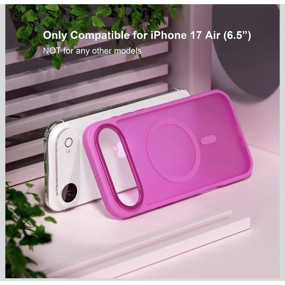 Magnetic for iPhone 17 Air Case Full Camera Lens Protector Translucent Pink